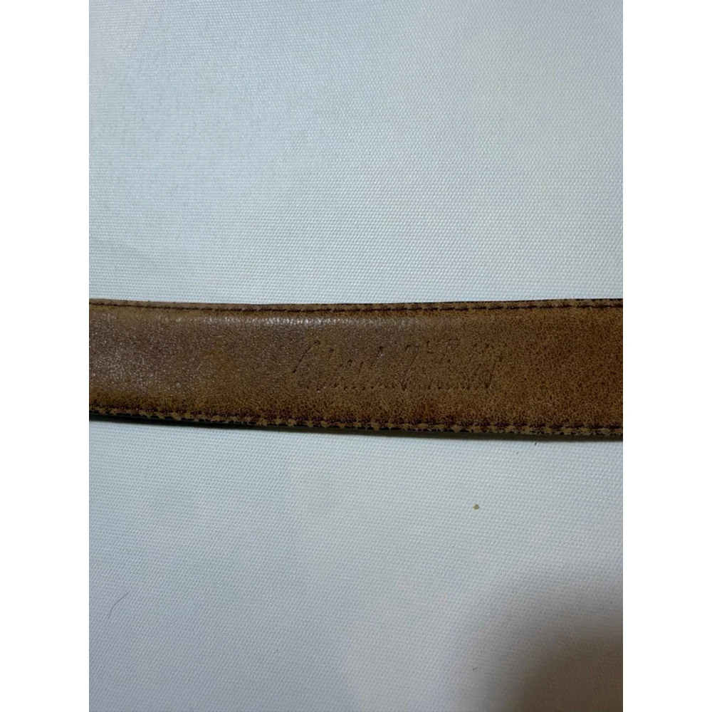 Marshall Fields Croc Embossed Leather Belt 36 Brown Vintage Distressed